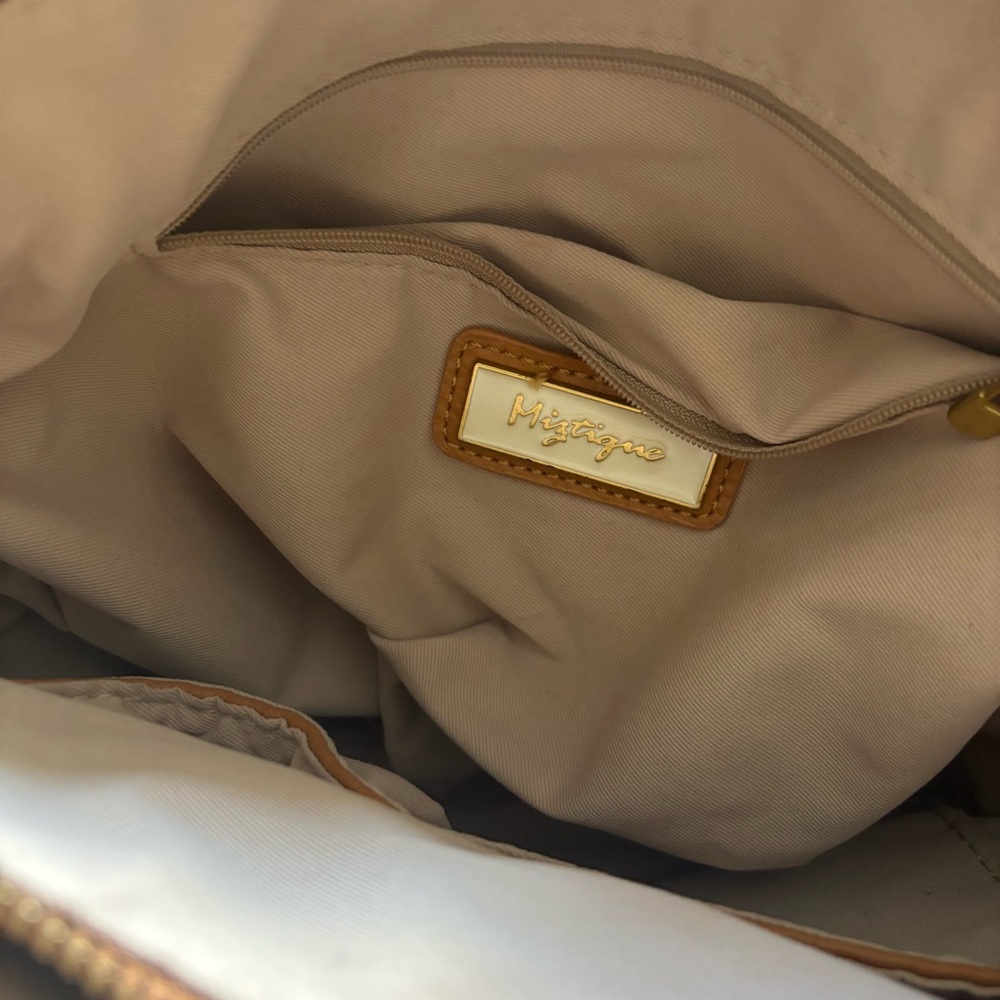 Miztique Isabelle 2-in-1 Camel Vegan Leather Tote | Modern - Picture 8 of 11
